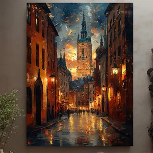 2D canvas, 1 piece, framed, [2D canvas] Krakow Gothic architecture ready-to-hang canvas wall art, Polish canvas wall art, Gothic canvas wall art, European canvas wall art, 2D canvas