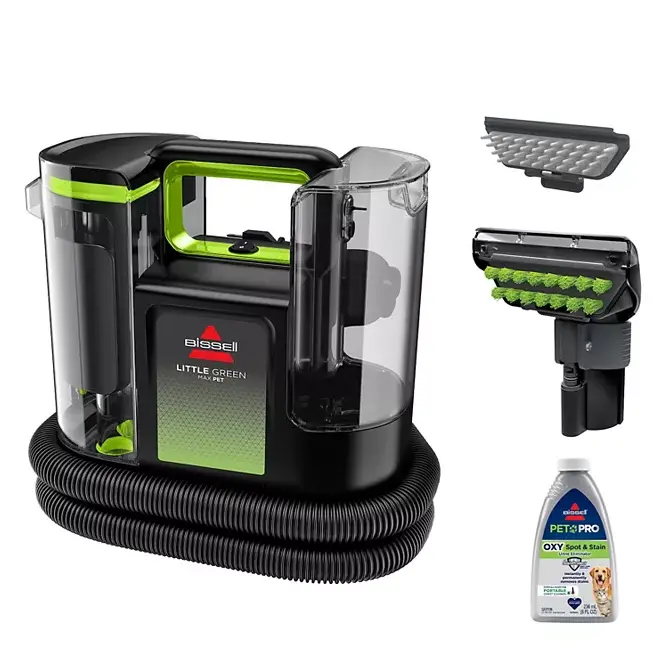BISSELL Little Green Max Pet Carpet Cleaner 3857, Portable Upholstery & Carpet Cleaning Machine, Powerful Spot & Stain Remover for Pet Messes, Furniture, Rugs, Stairs, Cars & Hard-to-Reach Areas