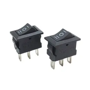 Black 3-Pin Mini Rocker Switch — SPDT ON/OFF/ON, 3-Pin, 125VAC/6A, KCD11, Miniature 15mm × 10mm (½" × ⅜") — 2/5/10 Pack