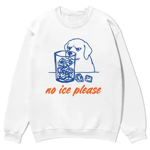 No Ice Please Dog Shirt, Abolish ICE Shirt, crewnecks for men and women, full color fall sweatshirts, fun and cozy patterned sweaters, unisex fall clothing