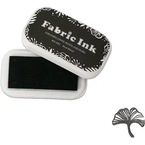 Washable Ink Pads for Rubber Stamps, Suitable for Fabric Wood Paper Stamping, Fingerprint Thumbprint Craft Ink Pad DIY Stamping Partner (Black)