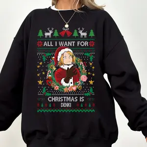 Denki Christmas Sweatshirt, My Heroes Academiaa Sweatshirt, MHA Christmas Tee, Anime Tee, Gift For Fan, For Men, For Women, Streetwear