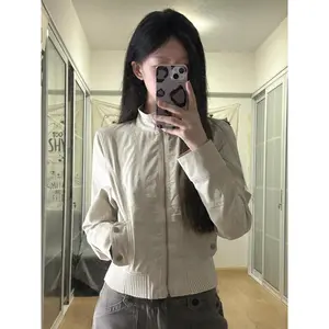 Casual Streetwear Grunge Jacket Y2k Stand Neck Subculture Harajuku Vintage Safari Coats with Hooded Women Zipper Sweatshirts