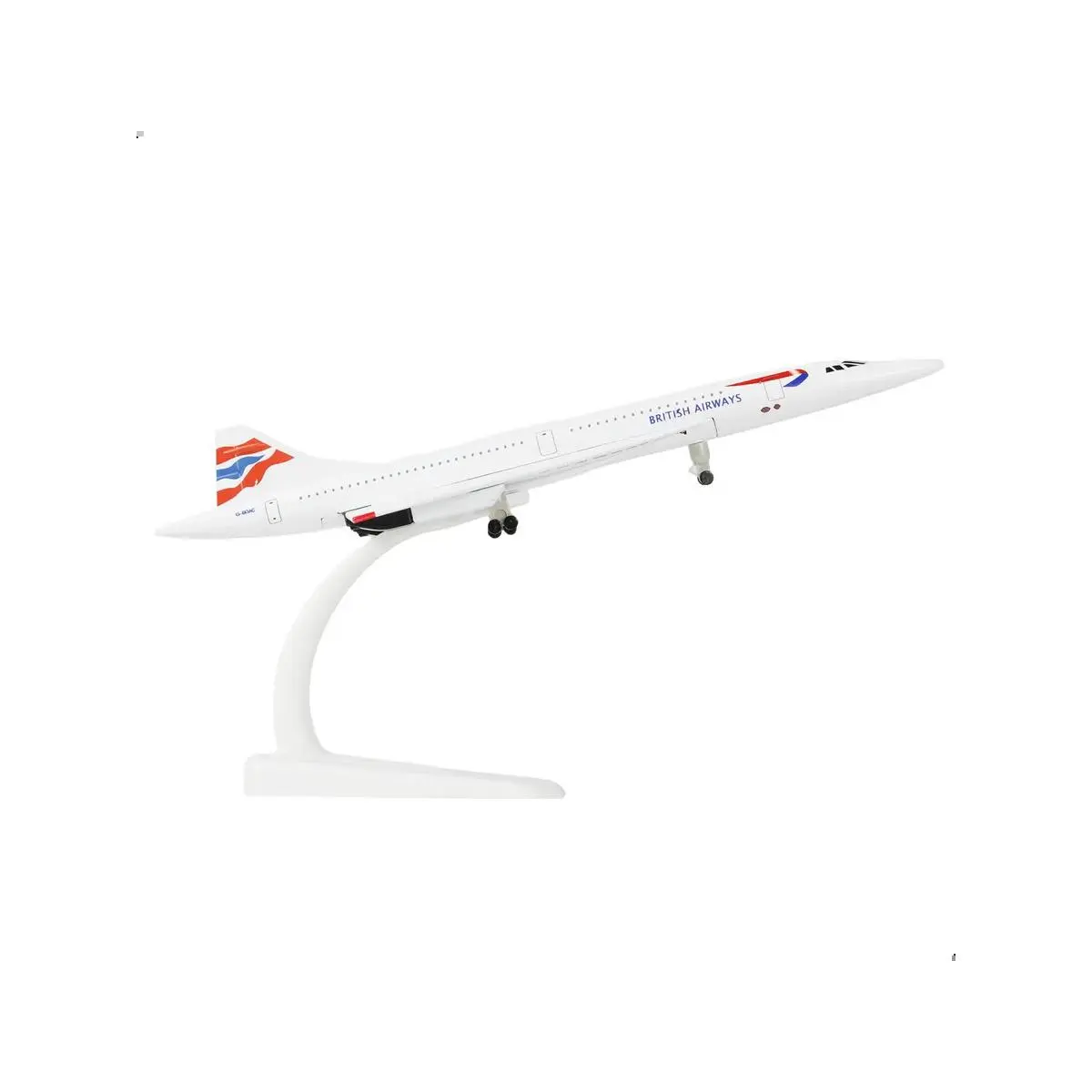 British Airways Concorde Diecast Model Toy, 1:300 Scale, Realistic Painting, 7.87 x 3.15 x 1.18 Inches, 12 Years Above Age Recommendation, Choking Hazard Small Parts Collectible, Diecast Toys