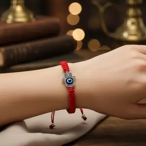 Braided Adjustable Hamsa Evil Eye Bracelet, protect yourself from negative energies, very stylish and fashinable