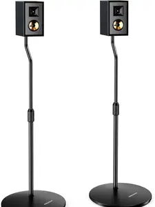 Perlegear Adjustable Speaker Stands (28”–38”) – Tool-Free Setup for Bookshelf, Satellite & Studio Speakers up to 5lbs, Perfect for Surround Sound!