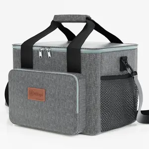 Double Layer Large Capacity Insulated Lunch Bag Lunch Box Combo Leakproof Portable Thermal Cooler Tote Durable Lightweight for Men Women Work School Outdoor Travel Camping Picnic Daily Meal Prep Black