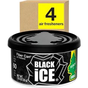 Car Air Freshener.Fiber Can Provides a Long-Lasting Scent for Auto or Home.Adjustable Lid for Desired Strength.Black Ice, Air Fresheners (Pack of 4)2026