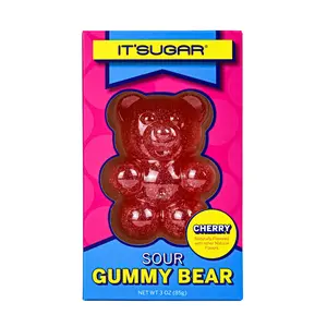 IT'SUGAR Sour Gummy Bear 3oz Chewy Gummies with Bold Cherry Flavor & Punchy Sour Sugar Layer for Fruity Candy Lovers