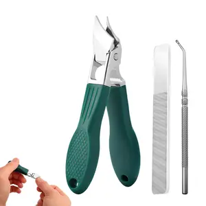 Slant Edge Nail Clipper Eagle Beak Beveled Nail Clippers for Thick Hard Nails, Slanted Angled Diagonal Ingrown Toenail Clippers with Ingrown Nail Tool