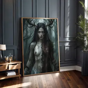 Hel Premium Matte Poster – Norse Goddess of Death & the Underworld – Gothic Norse Mythology Wall Art – Spiritual Feminine Energy – Viking Decor