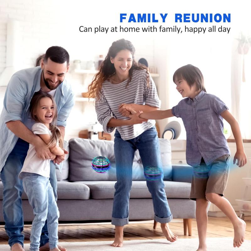 Levitating Flying Ball with Lights Cosmic Globe Boomerang Hover Ball Galactic Fidget Spinner Hand Drone Orbit Cool Toys Gift USB Charging RGB Light LED Anti-Gravity 6-12 year old