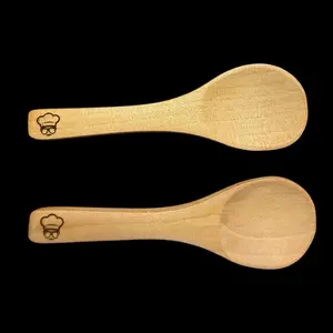 Wooden Condiments Spice Spoon Set of 2 Small Wooden Spoons for Kitchen Cooking Eco-Friendly Utensils