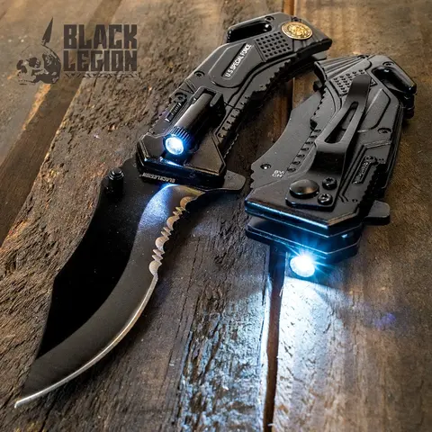 Special Force Foldable Blade Pocket Knife with Built-in LED Flashlight, Survival Gear, Outdoor Camping Emergency Kit Tool, Outdoor Camping Knives