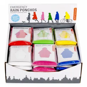 Kikkerland Design  Emergency Rain Ponchos, Assorted Colors