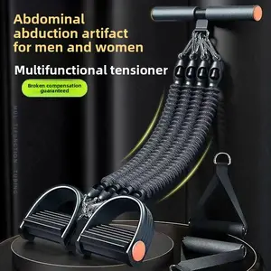 Foot pedal resistance device to prevent breakage of four strands of tension rope for leg training, home abdominal muscle exercise, sit-up assistance