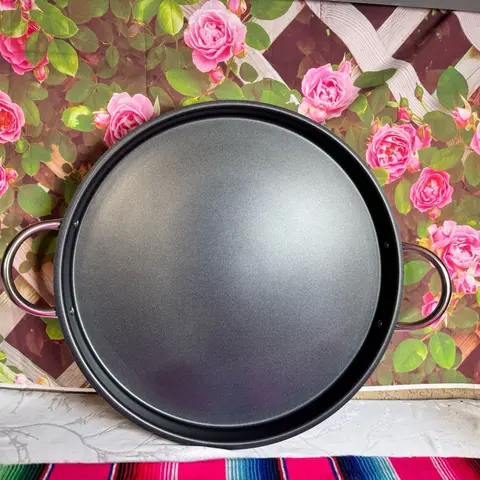 Comal redondo de aluminio antiadherente >teflon> de 22 pulgadas de ancho y 2 pulgadas de alto Kitchen Utensils Nonstick Aluminum Nonstick Pan Sturdy Aluminium Cookware Nonstick Coating Pan Non Stick Interior Nonstick Durable Cooking