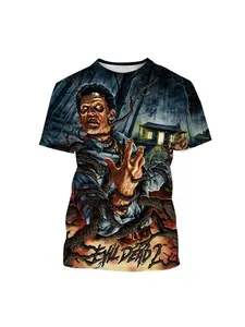 The Evil Dead 3D printed T-shirt dracula movie fashion Streetwear Y2k round neck short sleeved horror movie neutral casual top suitable for children to adults, both men and women, fun T-shirt