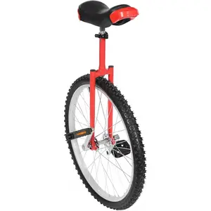16"/24" Wheel Unicycle, Wheel Unicycle with Steel Rim Skid-Proof Tire Adjustable Seat Sports Exercise Bicycle for Daily Fitness