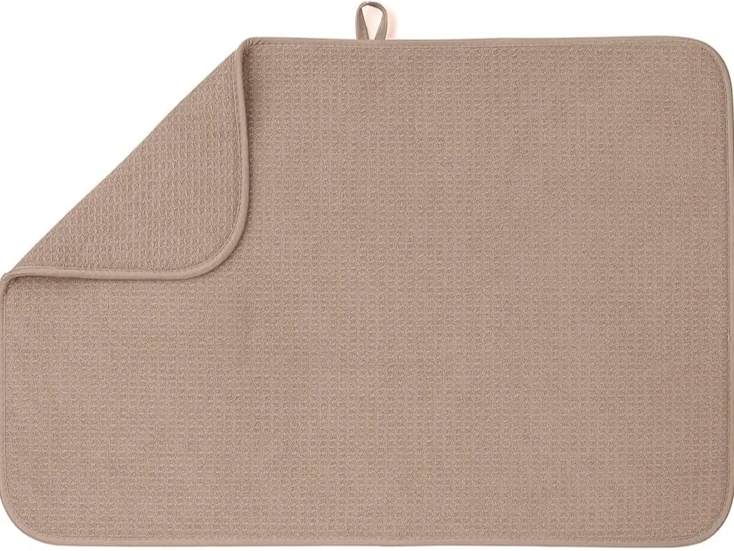 Bellemain XXL Dish Mat 24" x 17" (LARGEST MAT) Microfiber Dish Drying Mat, Super absorbent (Mocha) Coasters Tableware
