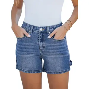 Jean Shorts for Women Trendy High Waisted Denim Shorts Carpenter Stretchy Summer Casual Mom Cut Off Jeans Shorts