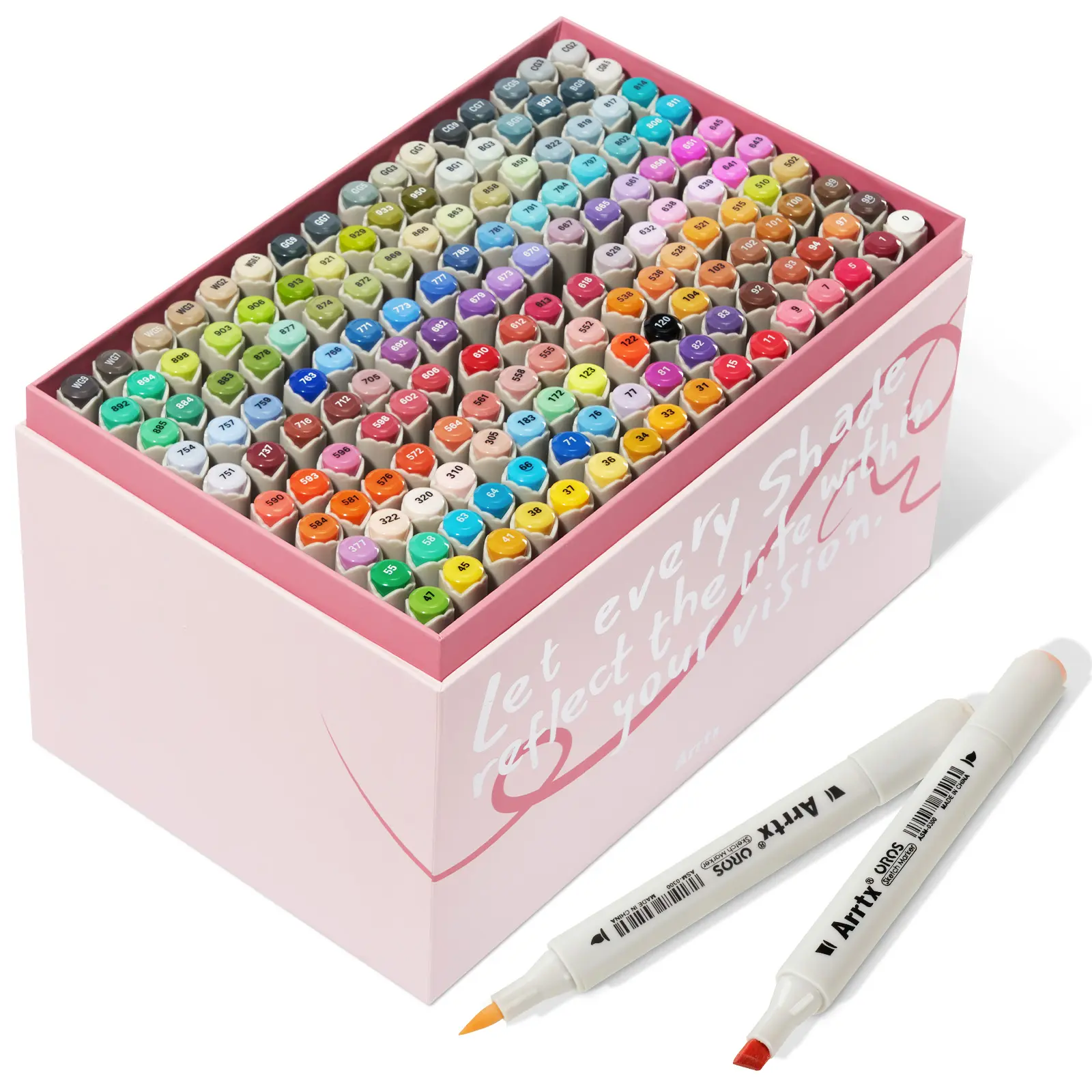 Arrtx Alcohol Markers Oros 160 Color Set, Dual Tip Brush and Chisel, Professional Alcohol-Based Art Markers for Artists, Adults, Beginners, Ideal for Sketching,Illustration