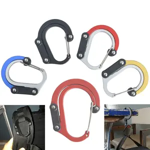 Hybrid Gear Clips Multi-function Swivel Buckle D-Type Carabiner Non-Locking Strong Clip Camping Fishing Hiking Travel Outing