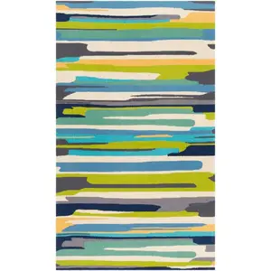 Surya Rain RAI-1270 Aqua Modern Hand Hooked Rug