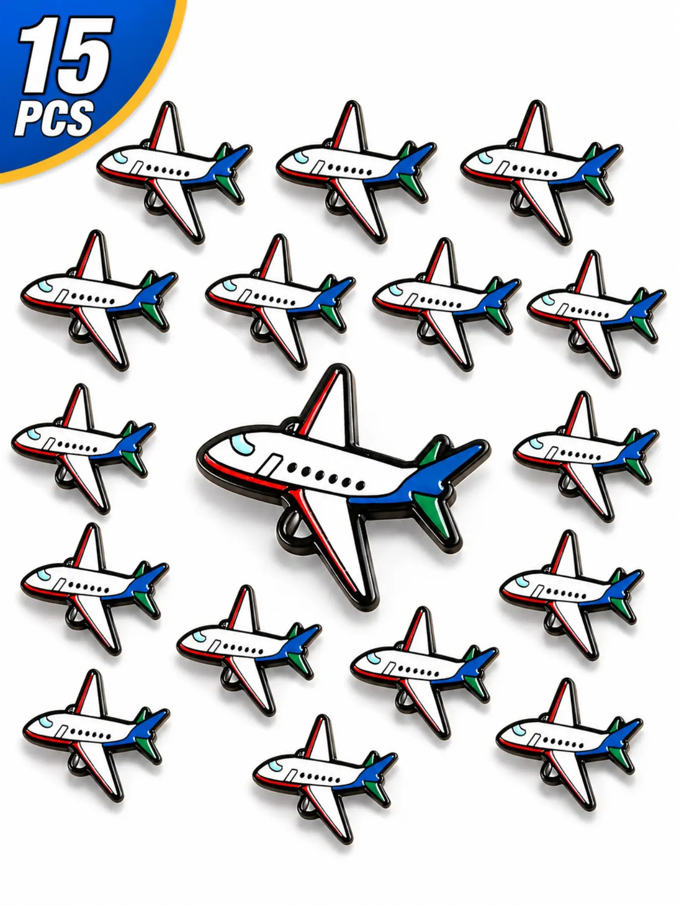 15 Pcs Aircraft Enamel Pins, Alloy Mini Lapel Pins, Japanese Style Metal Badges, Versatile Fashion Accessories, Gift Idea, Brooch Pins