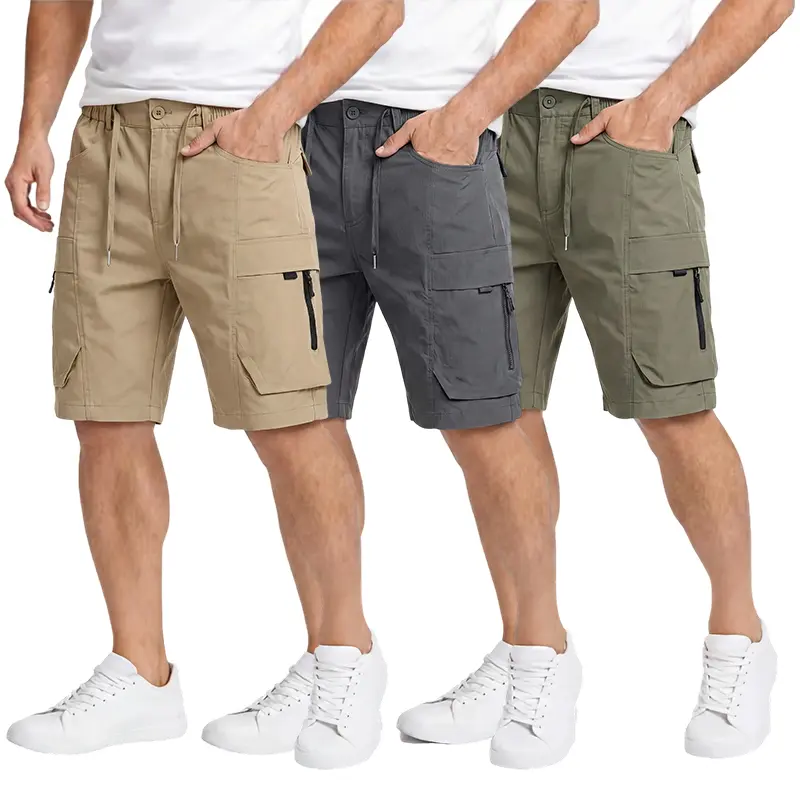 Clean Gent men&rsquo;s casual cargo shorts with zippered pockets and a buttoned placket&mdash;ideal for outdoor hiking, summer leisure, work, golf, and outdoor fun.