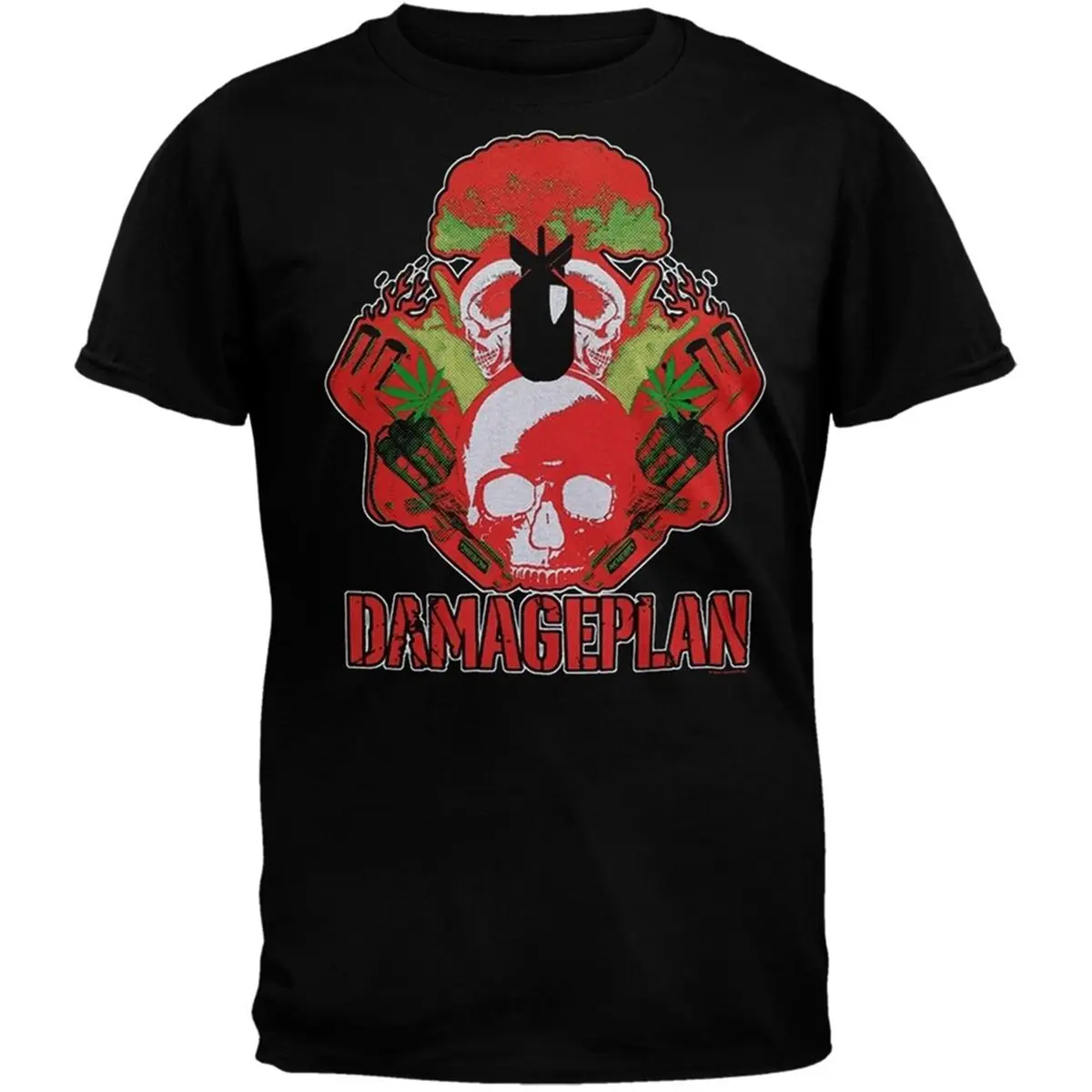 Damageplan Flat Logo T-Shirt Cotton Collar
