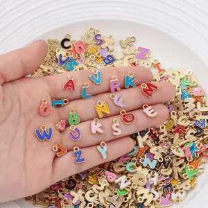 20pcs Zinc alloy enamel Alphabet Pendant - Random Alphabet Mini Alphabet Jewelry pendant, suitable for DIY jewelry making, bracelet and necklace gift necklace bracelet Pendant accessories DIY, Letter Charm