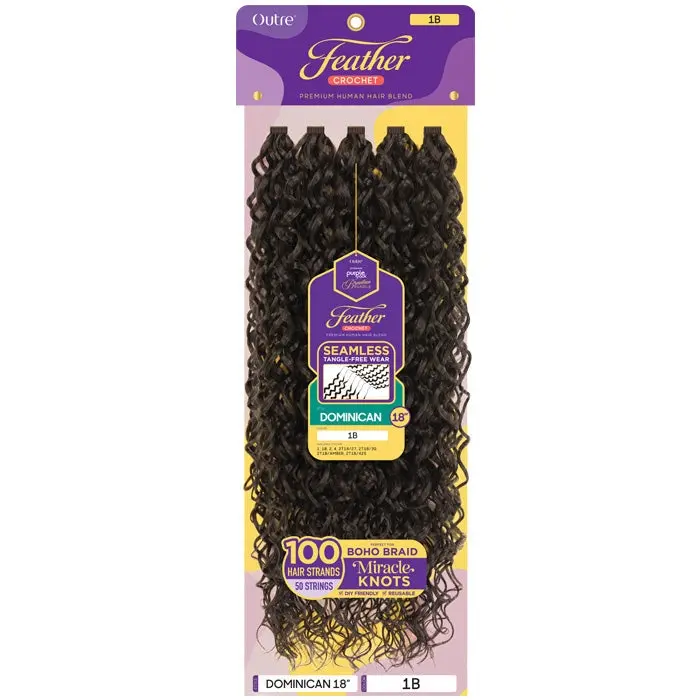 Outre Premium Purple Pack Brazilian Bundle Feather Crochet Braids - DOMINICAN 18" - Human Hair Blend