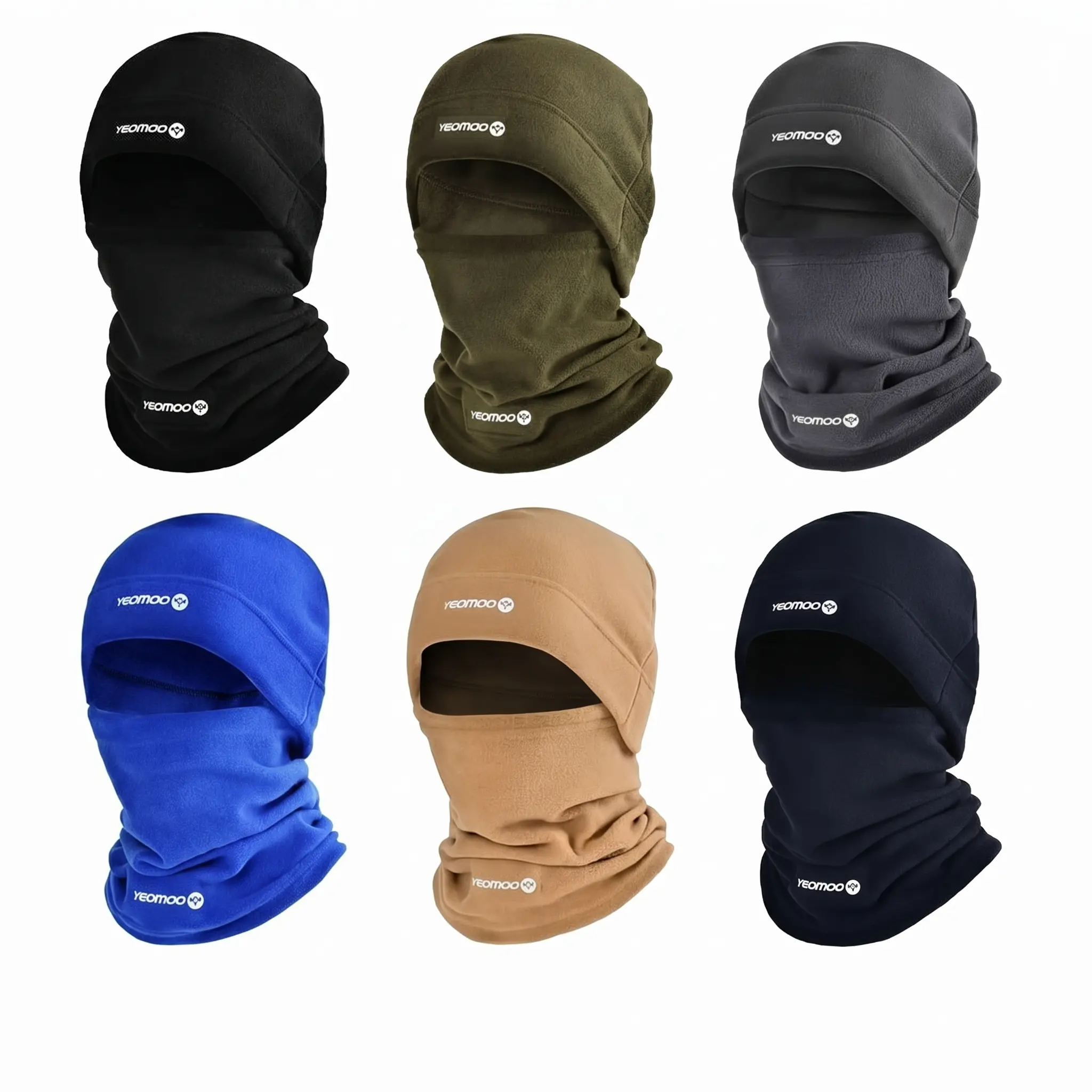 Ski Mask Fleece Windproof Balaclava for Women Men, Hat + Scarf Two-Piece Set Winter Face Mask, Cold Weather Neck Warmer Scarf Helmet Hood