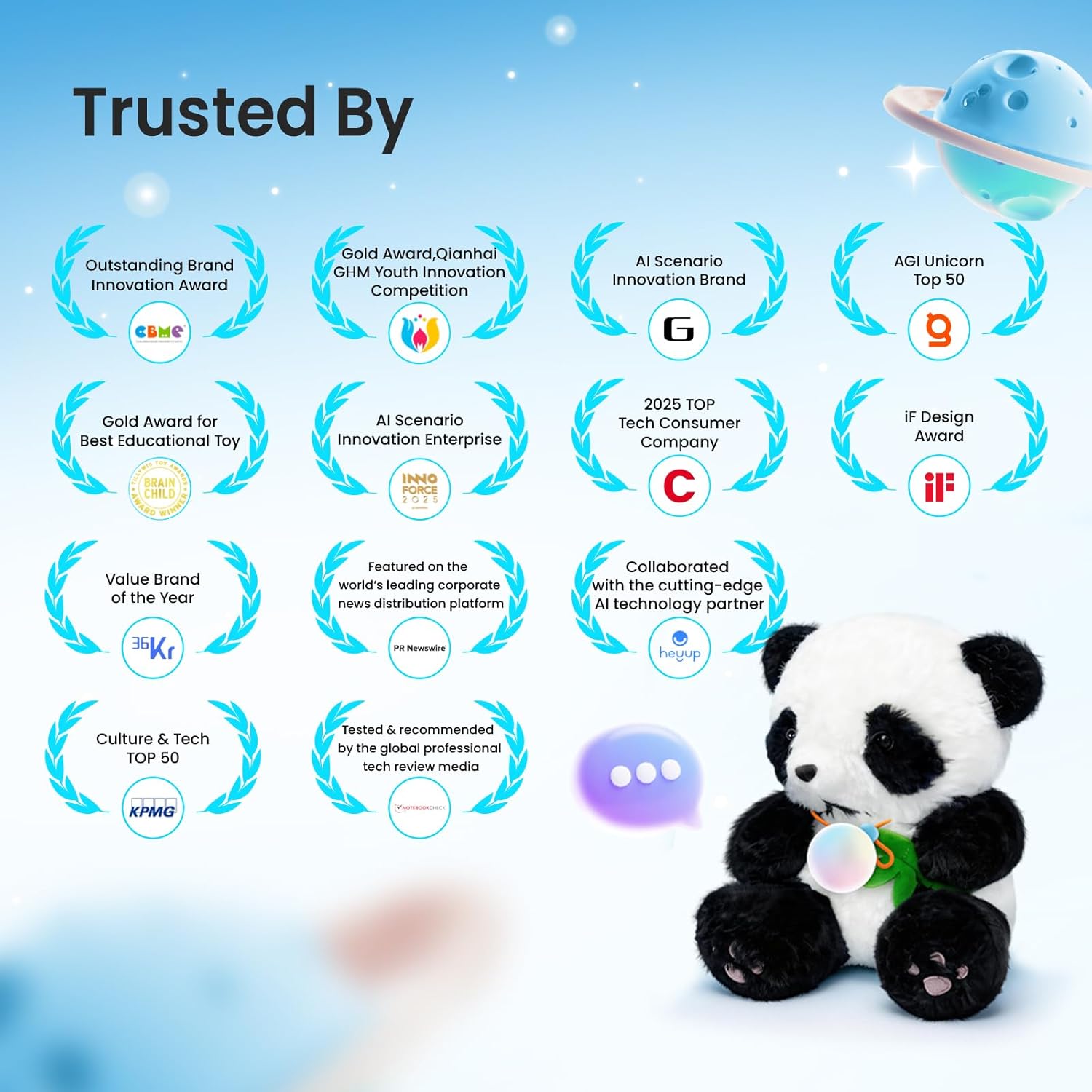 Haivivi AI interactive Toy for 3+ Kids, Smart AI Plush Toy Panda, Interactive Stuffed Animal, Screen-Free Educational Emo Robot with Advanced AI, APP with 16 Characters, Unique Gifts for Girls & Boys.Bedtime Companion