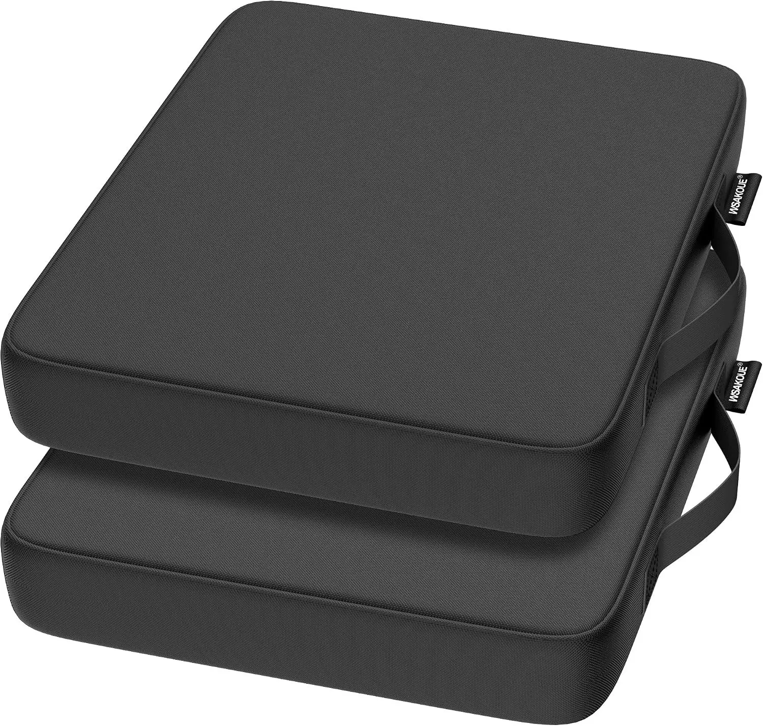 Portable 2.56" Extra Thick Waterproof Stadium Bleacher Seat Cushions 2-Pack Black Lightweight Seat Pads for Sports Events Office Camping Outdoor Bench