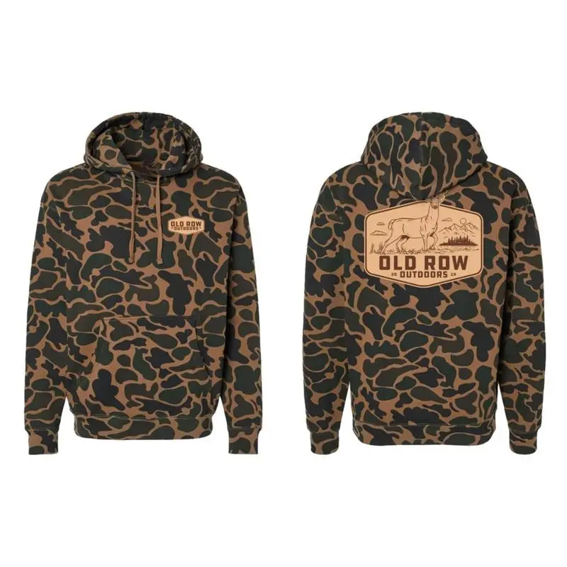 Limited 2026 Unisex Old Row Outdoors Deer Badge Camo Hoodie, Camo Pattern Hunting Hoodie For Men And Women, Hunter Gifts Menswear Pullover, Hunter Camo Clothing