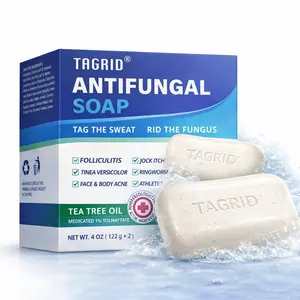 TAGRID Antifungal Soap with Tea Tree Oil – Fine Oatmeal Powder Body Bar for Deep Yet Gentle Cleansing – Body Wash for Jock Itch, Ringworm & Itchy Skin – Soothing Relief, Skin Balance & Herbal Cleanser (2 Bars)
