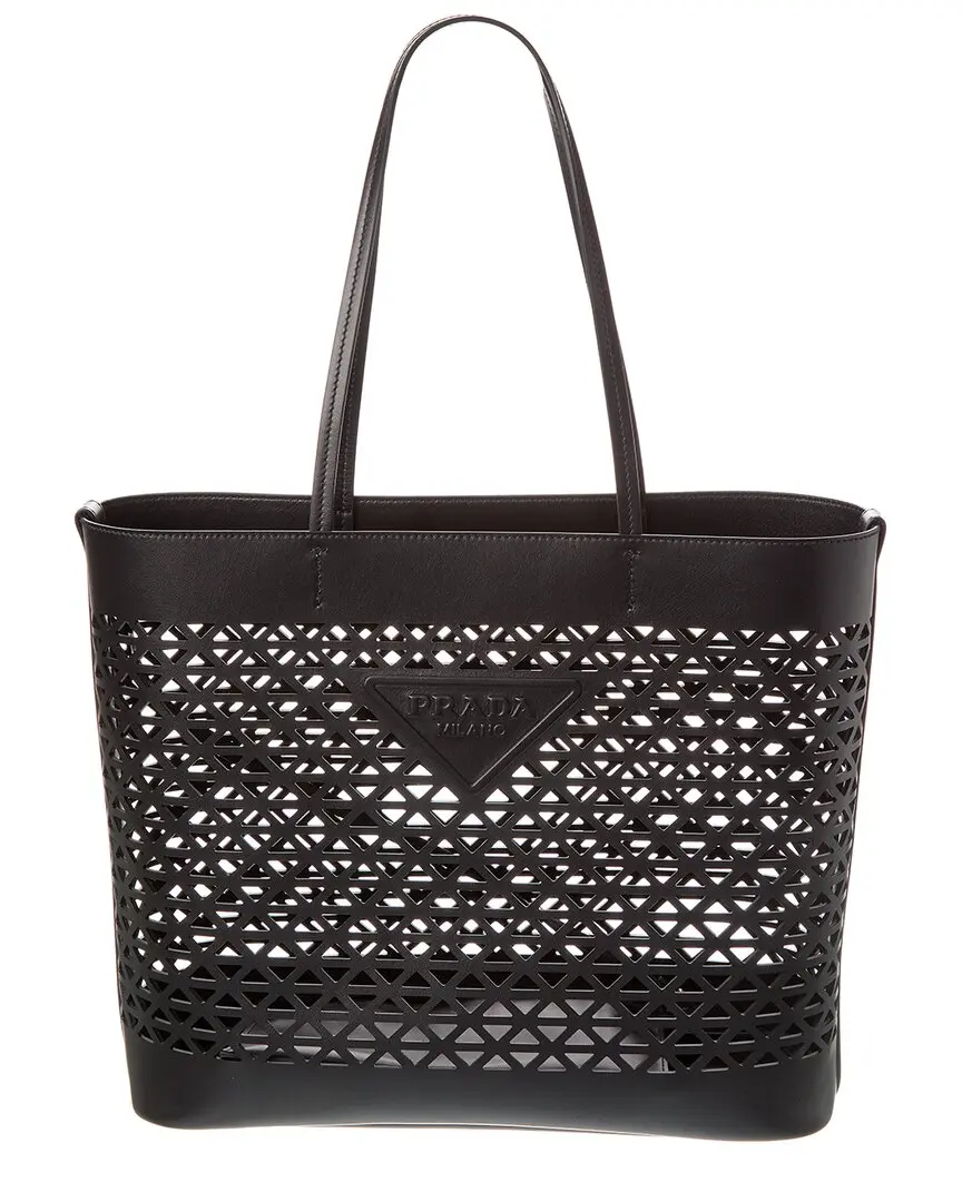 Prada Large Perforated Leather Tote