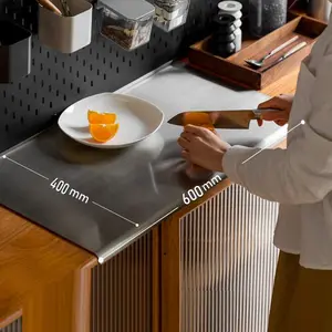 Say goodbye to moldy cutting boards! Heavy-duty 304 stainless steel mat—23 inches × 15 inches, waterproof design, suitable for cutting boards, coffee machine mats, and baking sheets