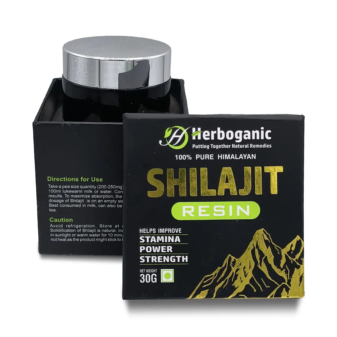 Herboganic 100% Pure Himalayan Shilajit Resin - Boosts Stamina, Strength & Vitality for Healthcare and Vitality - Vitamin