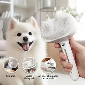 3 in 1 Self Cleaning Steamy Pet Brush, Anti-Static Grooming Tool for Long & Short Hair Pets, USB Charging, Stainless Steel Bristles