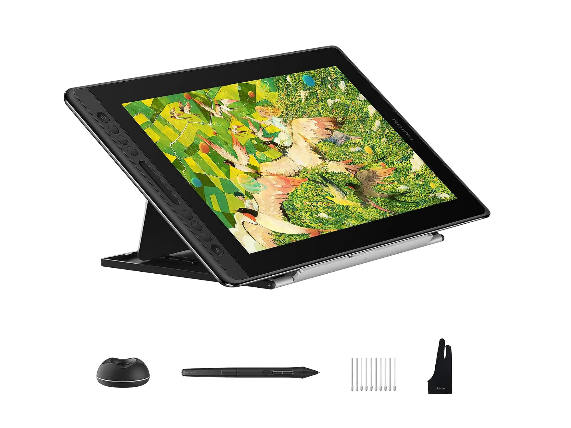 HUION Kamvas Pro 16 V2 Drawing Tablet with Screen 16K Levels PenTech 4.0 Battery-Free Pen, 15.6" Full-Laminated, Smart Touch Bar & 6 Keys Art Tablet Work with Windows, Mac and Linux