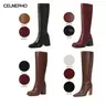 CELNEPHO Womens Tall Boots Square Toe Knee High Boot Side Zipper Closure Chunky Block Heel Vintage Campus Booties Easy Pull on Fall Fashion Boot Everyday Wear Party Outdoor Concert Wedding Nightclub Work Casual Dressy Shoes