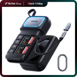 llano 2-in-1 High-Speed SD/Micro SD Card Reader Adapter(UHS-II Supported),Holder Case, Built-in Slot Storage, Compatible with iPhone, Android, PC, MacBook, Laptop, Dual Slot, USB Type-C 3.2 Gen1