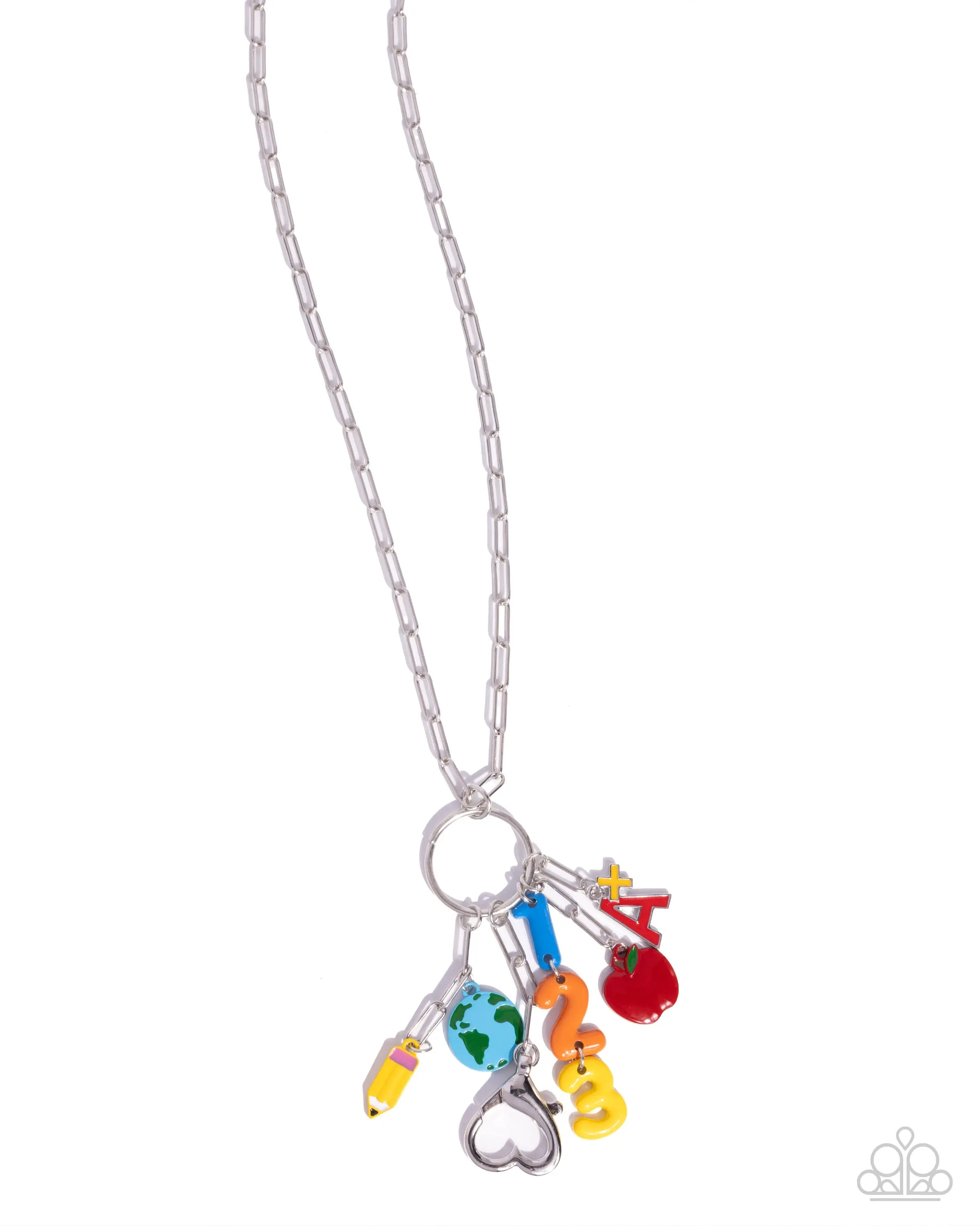 First Day of the Semester - Multi School Charm Lanyard Necklace - Paparazzi