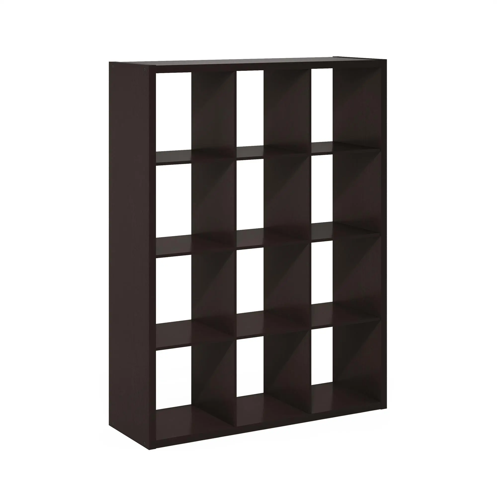 12-Cube Thick-Frame Manufactured Modern Composite Wood Freestanding Bookshelf - Reversible Open-Back Cubicle Book Stand, Space Saving Storage Furniture, 14.6x43.8x58in, for Living Room, Home Office
