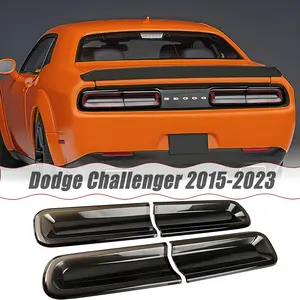 MUTUSAISI Tail Light Covers Guards For Dodge Challenger 2015-2023, Smoked Black Rear Light Protective Cover Guards Trim Set Exterior Accessories