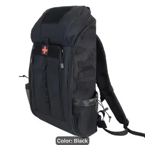 Tactical Medical Backpack - Black Color, Durable Design, Multiple Pockets, and Secure Closure for Emergency Use