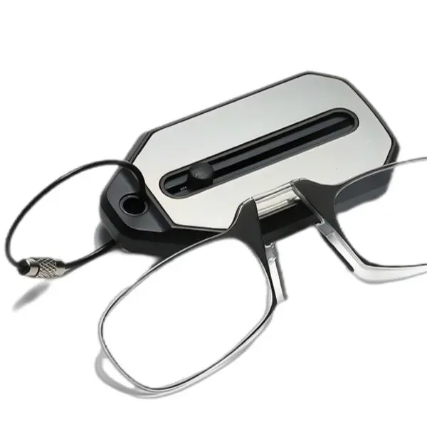 Minimalist No-Leg Nose Clip Reading Glasses - Flexible, Neutral, Durable Keychain Attachment, Unisex Fashion Accessory, Father's Day Gift